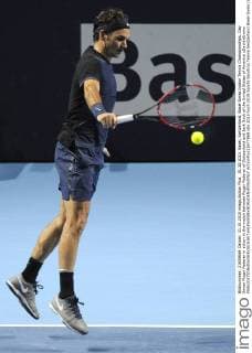 31.10.2015. Basel, Switzerland. Basel Swiss Indoor Tennis Championships. Day Seven Roger Federer in action in the match between Roger Federer of Switzerland and Jack Sock of the United States of America xDavidxEmmx  ActionPlus11677868