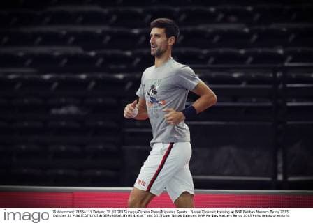 Novak Djokovic training at BNP Paribas Masters Bercy 2015 October 31 