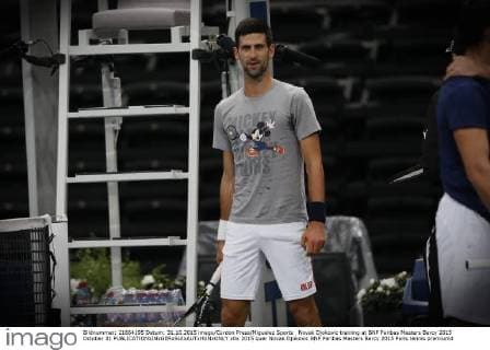 Novak Djokovic training at BNP Paribas Masters Bercy 2015 October 31 