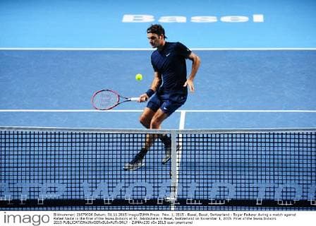 Nov. 1, 2015 - Basel, Basel, Switzerland - Roger Federer during a match against Rafael Nadal in the final of the Swiss Indoors at St. Jakobshalle in Basel, Switzerland on November 1, 2015. Final of the Swiss Indoors 2015  - ZUMAn230