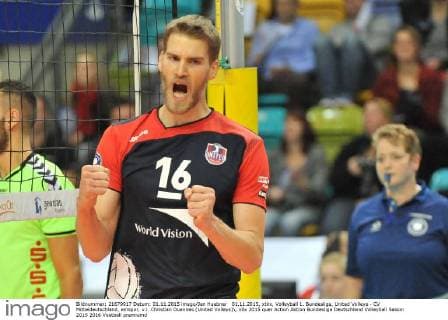 01.11.2015, xtkx, Volleyball 1. Bundesliga, United Volleys - CV Mitteldeutschland, emspor, v.l. Christian Duennes (United Volleys) ,