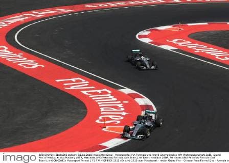 Motorsports: FIA Formula One World Championship WM Weltmeisterschaft 2015, Grand Prix of Mexico, 6 Nico Rosberg (GER, Mercedes AMG Petronas Formula One Team), 44 Lewis Hamilton (GBR, Mercedes AMG Petronas Formula One Team), xHOCHxZWEIx