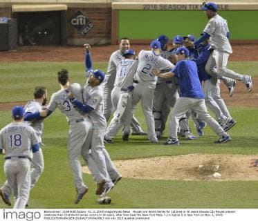 Royals win World Series for 1st time in 30 years Kansas City Royals players celebrate their first World Series victory in 30 years, after they beat the New York Mets 7-2 in Game 5 in New York on Nov. 1, 2015. 