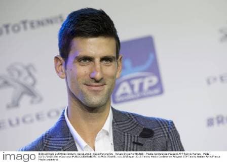 Novak Djokovic TENNIS : Media Conference Peugeot ATP Tennis Herren - Paris - 02 11 2015 AlexisCourcoux 