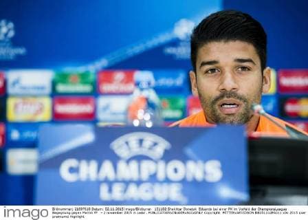 151102 Shakhtar Donetsk Eduardo bei einer PK im Vorfeld der ChampionsLeague Begegnung gegen Malmö FF - 2 november 2015 in Lwiw .  Copyright: PETTERxARVIDSON BB151102PA011
