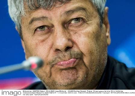 151102 Shakhtar Donetsk Trainer Mircea Lucescu bei einer PK im Vorfeld der ChampionsLeague Begegnung gegen Malmö FF - 2 november 2015 in Lwiw .  Copyright: PETTERxARVIDSON BB151102PA014