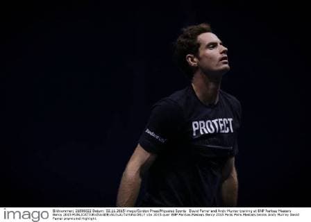 David Ferrer and Andy Murray training at BNP Paribas Masters Bercy 2015 