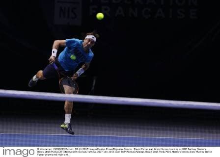 David Ferrer and Andy Murray training at BNP Paribas Masters Bercy 2015 