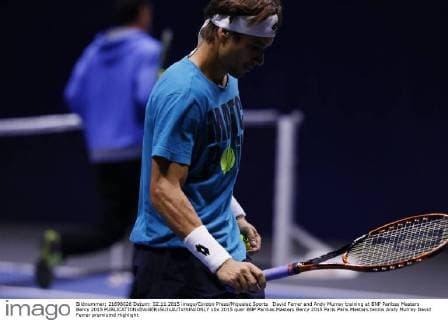 David Ferrer and Andy Murray training at BNP Paribas Masters Bercy 2015 