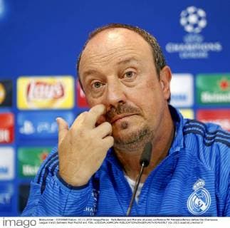 Rafa Benitez and Marcelo at press conference PK Pressekonferenz before the Champions League match between Real Madrid and PSG. xJOSExA.xGARCIAx 