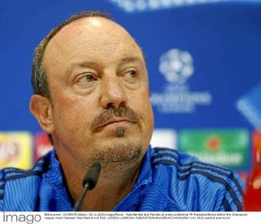 Rafa Benitez and Marcelo at press conference PK Pressekonferenz before the Champions League match between Real Madrid and PSG. xJOSExA.xGARCIAx 