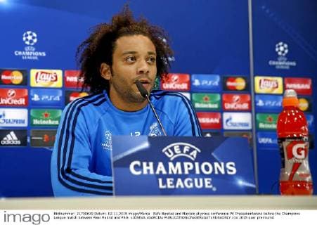 Rafa Benitez and Marcelo at press conference PK Pressekonferenz before the Champions League match between Real Madrid and PSG. xJOSExA.xGARCIAx 