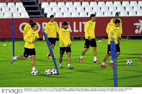 Fußball, Champions League, Training FC Sevilla FC Sevilla training session before the Champions League match. In this picture, Banega. xKIKOxHURTADOx 