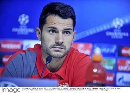 Fußball, Champions League, Pk FC Sevilla Rueda de prensa de Vitolo. Vitolo at press conference PK Pressekonferenz xKIKOxHURTADOx 