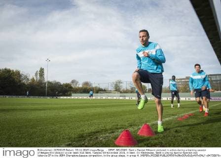- GENT, BELGIUM: Gent s Danijel Milicevic pictured in action during a training session of Belgian first division soccer team KAA Gent, Tuesday 03 November 2015, in Gent. On Wednesday, Gent is playing against Spanish club Valencia CF in the UEFA Champions League competition, in the group stage, in group H. JASPERxJACOBS  x04732670x