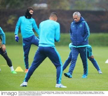 Chelsea s Jose Mourinho during training UEFA Champions League - Chelsea Training & press conference PK Pressekonferenz Cobham - England - 3rd November 2015 - Picture David Klein Sportimage EDITORIAL USE ONLY. No use with unauthorised audio, video, data, fixture lists, club league logos or live services. Online in-match use limited to 120 images, no video emulation. No use in betting, games or single club league player publications.