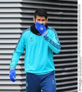 Chelsea s Diego Costa during training UEFA Champions League - Chelsea Training & press conference PK Pressekonferenz Cobham - England - 3rd November 2015 - Picture David Klein Sportimage EDITORIAL USE ONLY. No use with unauthorised audio, video, data, fixture lists, club league logos or live services. Online in-match use limited to 120 images, no video emulation. No use in betting, games or single club league player publications.