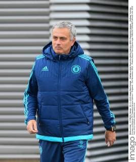 Chelsea s Jose Mourinho during training UEFA Champions League - Chelsea Training & press conference PK Pressekonferenz Cobham - England - 3rd November 2015 - Picture David Klein Sportimage EDITORIAL USE ONLY. No use with unauthorised audio, video, data, fixture lists, club league logos or live services. Online in-match use limited to 120 images, no video emulation. No use in betting, games or single club league player publications.