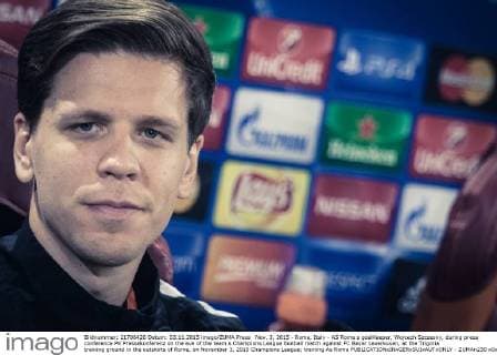 Nov. 3, 2015 - Rome, Italy - AS Roma s goalKeeper, Wojcech Szczesny, during press conference PK Pressekonferenz on the eve of the team s Champions League football match against FC Bayer Leverkusen, at the Trigoria training ground in the outskirts of Rome, on November 3, 2015 Champions League; training As Roma  - ZUMAn230