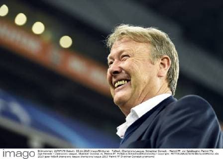 Fußball, Champions League, Schachtar Donezk - Malmö FF, vor Spielbeginn Malmö FFs Age Hareide - Champions League, Shakhtar Donetsk vs. Malmö FF.  Copyright: PETTERxARVIDSON BB151103PA032