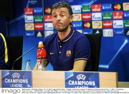 Fußball, Champions League, FC Barcelona Training und PK Nov. 3, 2015 - Barcelona, Catalonia, Spain - BARCELONA -november 03- SPAIN: Luis Enrique Martinez during the press conference PK Pressekonferenz after the training before the Champions League match against Bate Borisov, on november 03, 2015. Photo: Barcelona Training Champions  - ZUMAn230