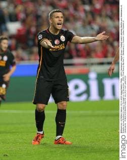 UEFA Champions League Group C football match between Benfica and Galatasaray at Estadio da Luz Stadium in Lisbon, Portugal on 03 November , 2015. Final Score: Benfica 2 - Galatasaray 1 Pictured: Lukas Podolski of Galatasaray . 