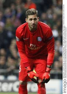 Paris Saint-Germain s Kevin Trapp during Champions League soccer match between Real Madrid and Paris Saint Germain at Santiago Bernabeu stadium in Madrid, Spain. November 03, 2015.  (20151103091)