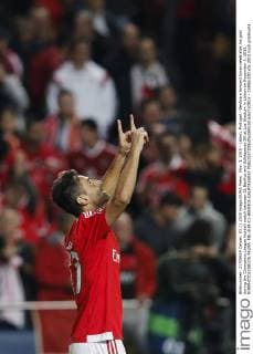 Nov. 3, 2015 - Lisbon, Portugal - Benfica s forward Jonas celebrates his goal during the Champions League football match between SL Benfica and Galatasaray SK at Luz Stadium in Lisbon on November 3, 2015. NURPHOTO CARLOS PALMA. FBL-EUR-C1-BENFICA-GALATASARAY  - ZUMAn230