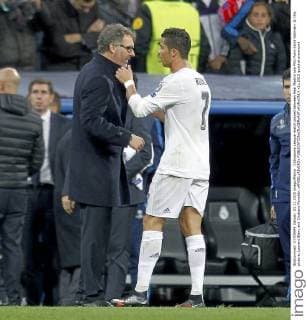 Champions League match played between Real Madrid and PSG Paris Saint Germain. In this picture, Laurent Blanc and Cristiano Ronaldo. xANGELxRIVEROx 