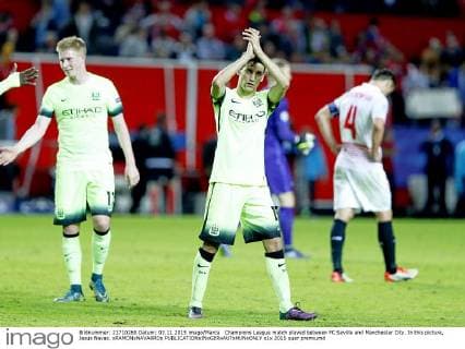 Champions League match played between FC Sevilla and Manchester City. In this picture, Jesus Navas. xRAMONxNAVARROx 