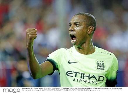 Champions League match played between FC Sevilla and Manchester City. In this picture, Sterling celebrates first goal. xRAMONxNAVARROx 