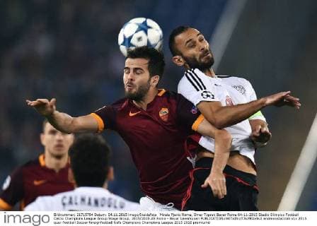 Mirale Pjanic Roma, Omer Toprak Bayer Roma 04-11-2015 Stadio Olimpico Football Calcio Champions League Group Stage Group, 2015 2016 AS Roma - Bayer Leverkusen andreaxstaccioli