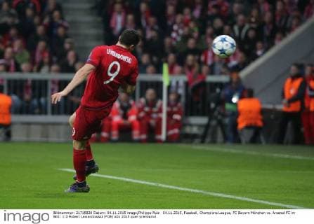 04.11.2015, Fussball, Champions League, FC Bayern München vs. Arsenal FC im Bild: 1:0 Robert Lewandowski (FCB)