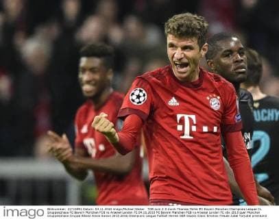 TOR zum 2:0 durch Thomas Müller FC Bayern München Champions League CL Gruppenphase FC Bayern München FCB vs Arsenal London FC 04.11.2015 FC Bayern München FCB vs Arsenal London FC
