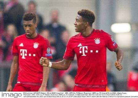 GER, UEFA CL, FC Bayern Muenchen (GER) vs. FC Arsenal 04.11.2015, Allianz Arena, Muenchen, GER, UEFA CL, FC Bayern Muenchen (GER) vs. FC Arsenal , im Bild Jubel nach dem Tor zum 3-0 durch David Alaba (FCB 27) nphxStraubmeier