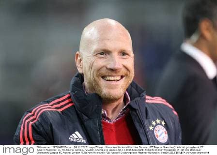 Muenchen Vorstand Matthias Sammer (FC Bayern Muenchen) lacht ist gut gelaunt, FC Bayern Muenchen vs. FC Arsenal London, Fussball, Champions League, 04.11.2015 Copyright: Kolbert xEibner-Pressefoto EP_ckt