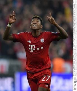 FUSSBALL CHAMPIONS LEAGUE SAISON 2014 2015 GRUPPENPHASE FC Bayern Muenchen - Arsenal London 04.11.2015 David Alaba (FC Bayern Muenchen) bejubelt seinen Treffer zum 3:0 