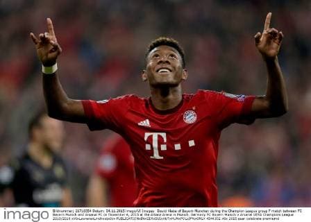 David Alaba of Bayern Munchen during the Champion League group F match between FC Bayern Munich and Arsenal FC on November 4, 2015 at the Allianz Arena in Munich, Germany FC Bayern Munich v Arsenal UEFA Champions League 2015 2016 xVIxLaurensxLindhoutxIVx 4544332