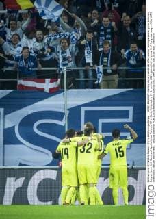- GENT, BELGIUM: Gent s players celebrate after scoring during a soccer game between Belgian team KAA Gent and Spanish club Valencia CF in Gent, Wednesday 04 November 2015, game four in group H of the group stage of the UEFA Champions League tournament. YORICKxJANSENS  x04733535x