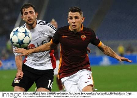 Admir Mehmedi Bayer, Lucasa Digne Roma Roma 04-11-2015 Stadio Olimpico Football Calcio Champions League Group Stage Group, 2015 2016 AS Roma - Bayer Leverkusen andreaxstaccioli