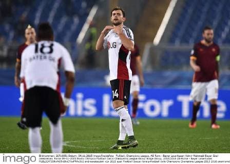 Fußball, Champions League, AS Rom - Bayer Leverkusen Admir Mehmedi Bayer Goal celebration. Roma 04-11-2015 Stadio Olimpico Football Calcio Champions League Group Stage Group, 2015 2016 AS Roma - Bayer Leverkusen andreaxstaccioli