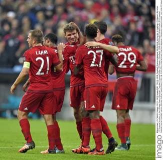 04.11.2015, Fussball Championsleague 2015 2016, Vorrunde, 4.Spieltag, FC Bayern München - FC Arsenal London, in der Allianz-Arena München. Torjubel Thomas Müller (FC Bayern München). 