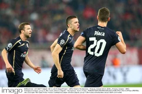 UEFA Dinamo Olympiakos - Piraeus, Greece 04.11.2015., Piraeus, Greece - UEFA Champions League, group F, 4th round, Dinamo Zagreb - Olympiacos. Armin Hodzic.  SlavkoxMidzor PIXSELL