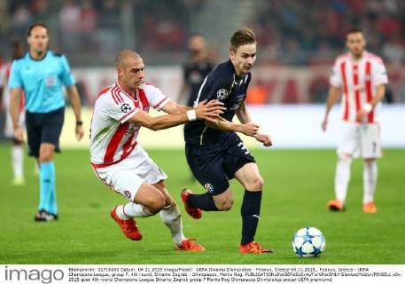 UEFA Dinamo Olympiakos - Piraeus, Greece 04.11.2015., Piraeus, Greece - UEFA Champions League, group F, 4th round, Dinamo Zagreb - Olympiacos. Marko Rog.  SlavkoxMidzor PIXSELL
