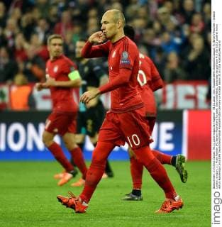 04.11.2015, xjhx, Fussball UEFA Champions League, FC Bayern München - Arsenal London, emspor, v.l. Arjen Robben (FC Bayern Muenchen) Torjubel, Goal celebration, celebrate the goal zum 4:0