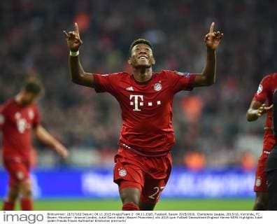 04.11.2015, Fussball, Saison 2015 2016, Champions League, 2015 16, Vorrunde, FC Bayern München - Arsenal London, Jubel David Alaba (Bayern Muenchen)
