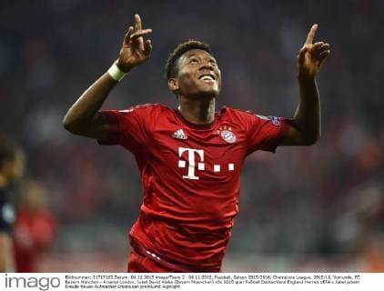 04.11.2015, Fussball, Saison 2015 2016, Champions League, 2015 16, Vorrunde, FC Bayern München - Arsenal London, Jubel David Alaba (Bayern Muenchen)