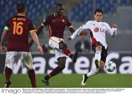 Antonio Rüdiger Roma, Javier Hernandez Chicharito Bayer Roma 04-11-2015 Stadio Olimpico Football Calcio Champions League Group Stage Group, 2015 2016 AS Roma - Bayer Leverkusen andreaxstaccioli
