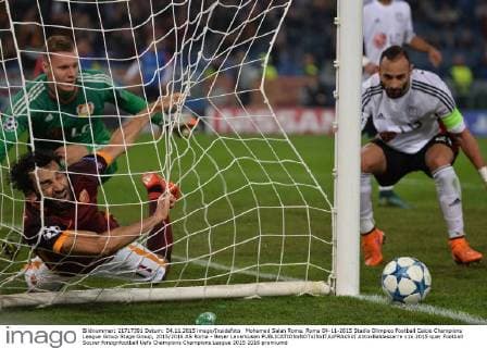 Mohamed Salah Roma. Roma 04-11-2015 Stadio Olimpico Football Calcio Champions League Group Stage Group, 2015 2016 AS Roma - Bayer Leverkusen AntoxBaldassarre