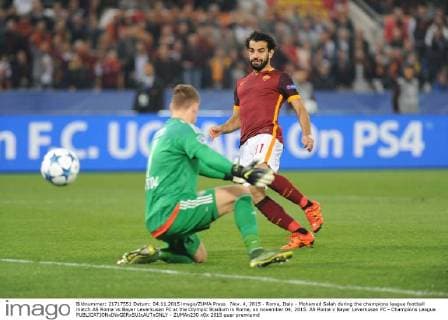Nov. 4, 2015 - Rome, Italy - Mohamed Salah during the champions league football match AS Roma vs Bayer Leverkusen FC at the Olympic Stadium in Rome, on november 04, 2015. AS Roma v Bayer Leverkusen FC - Champions League  - ZUMAn230